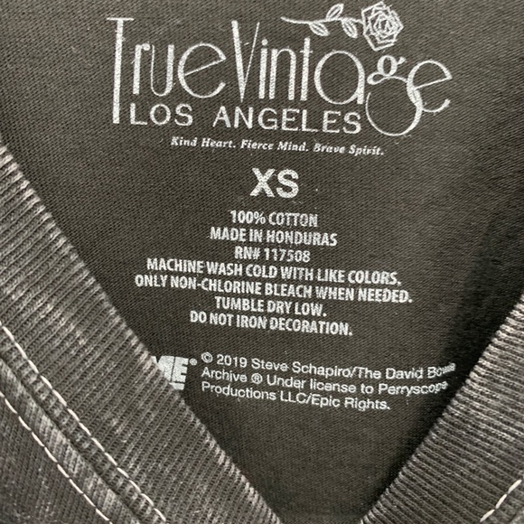 NWT True Vintage Long Sleeve Bowie T-Shirt Size XS - Picture 7 of 8